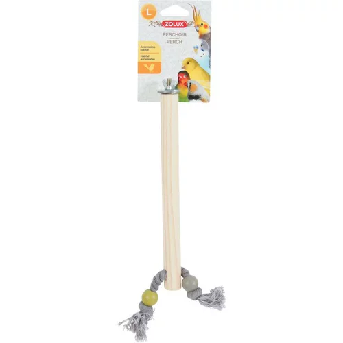 Jardin idée：Perchoir en bois avec une corde pour les oiseaux exotiques coloris multicolore Zolux - L. 6 x l. 2.5 x H. 30 cm