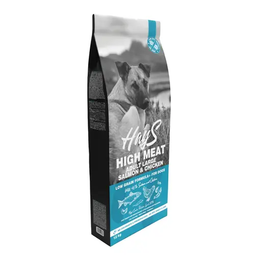 Extérieur nature：Croquette pour chien adulte de grande taille au poisson et au poulet Hays - 12 kg