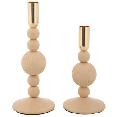 Bougeoir en métal Aster (Lot de 2) (Rose et doré)