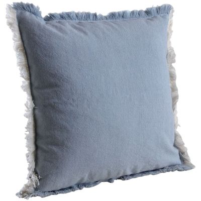 Coussin en coton avec franges (Bleu)