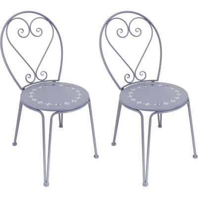 Chaise détente en fer Belle Époque (Lot de 2)