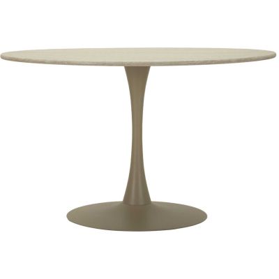 Table repas en métal et MDF 120 x 76 cm (Crème)