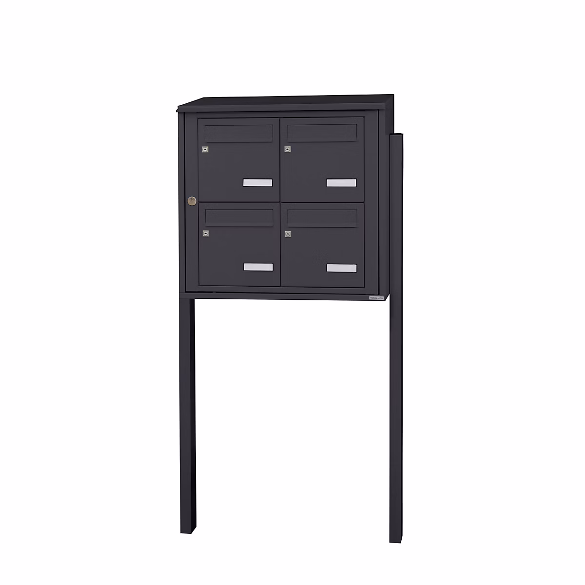Bloc collectif leabox.com | 2x2 – grade 3 – simple face – Extérieur – fixation sur pieds à sceller – gris anthracite RAL 7016 brillant