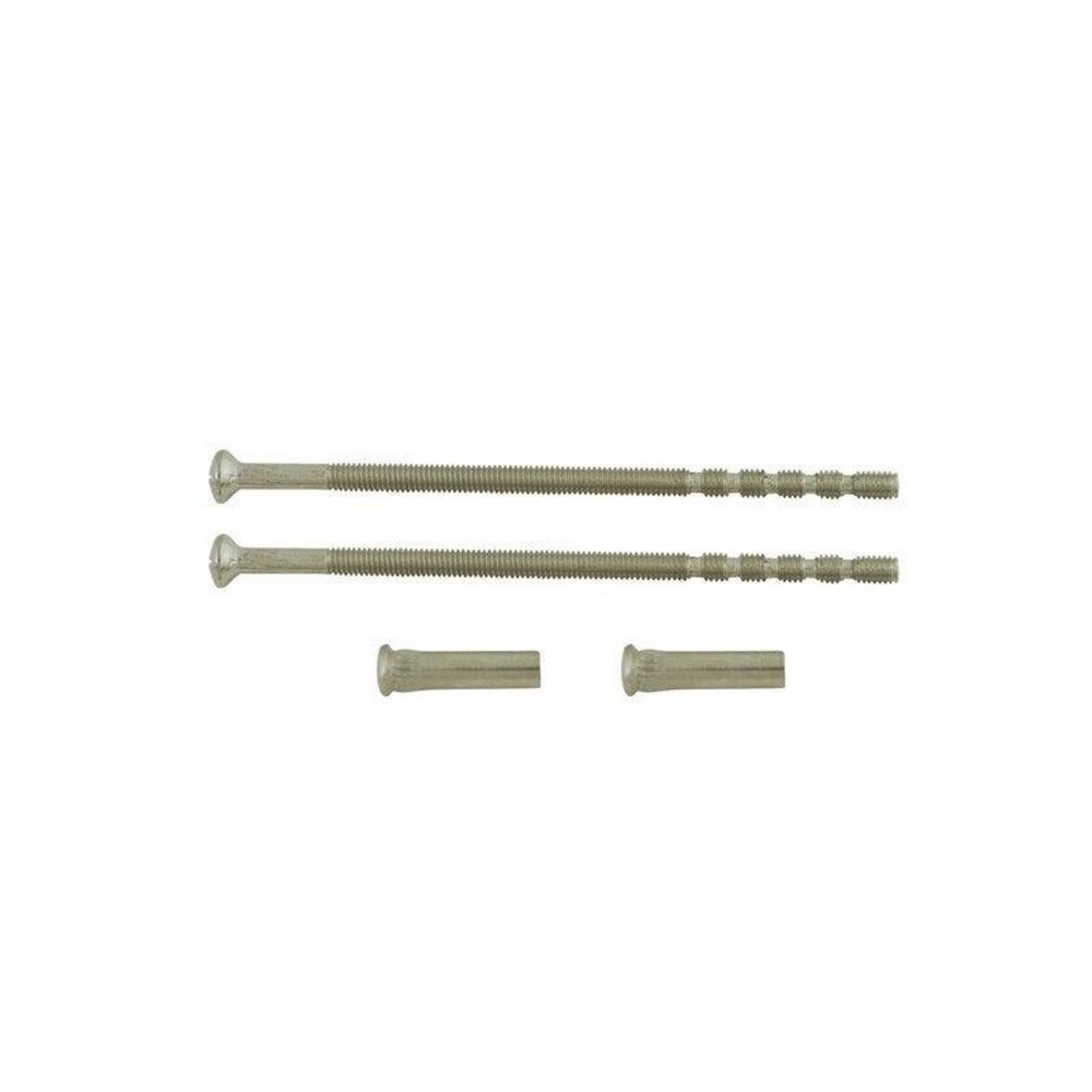 CENTRALE BRICO Lot De 2 Vis Et 2 Douilles Acier Nickelé, L.9 X L.0.7