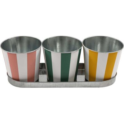 Set de 3 cache-pots en zinc Cabana 12 cm