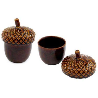Ensemble de 2 pots de rangement en grès Gland