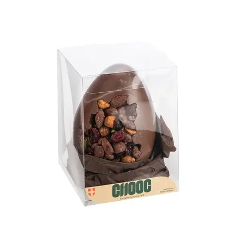 Pour profiter pleinement de l’extérieur：Œuf au chocolat au lait garni mendiant Chooc - 160 g