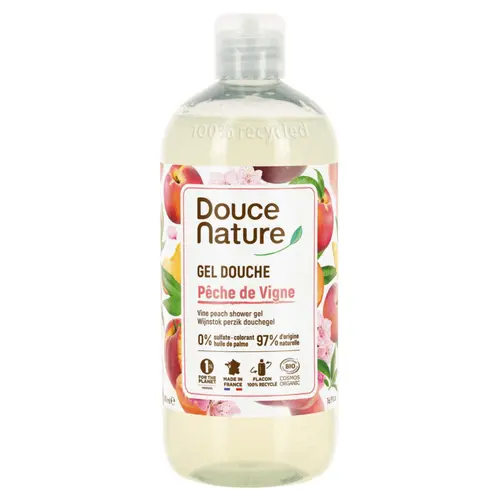 Solution utile:Gel douche bio Douce Nature pêche de vigne - 500 ml