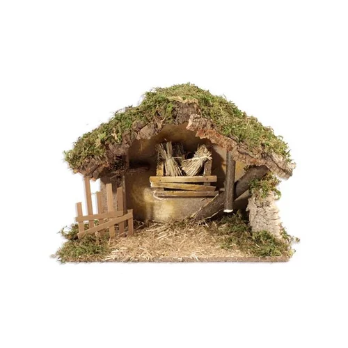 Facile pour le jardin：Crèche Vide avec Barrières et Grange 36x16x25 cm Bois Multicolore