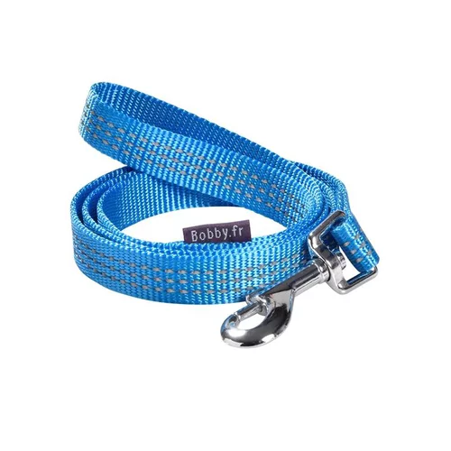 Pour plus de confort au jardin:Laisse pour chien coloris bleu en nylon tressé Bobby Safe – Taille S