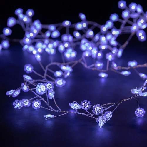 Accessoire jardin：Décoration flocon avec grappe micro LED blanc pur coloris blanc