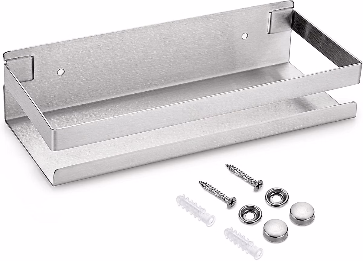 étagère de douche suspendre en acier inox panier de cuisine mural pour rangement (argent – 25CM)