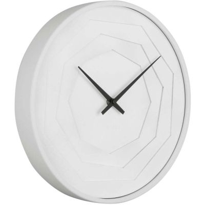 Horloge ronde en bois Origami 30 cm (Blanc)