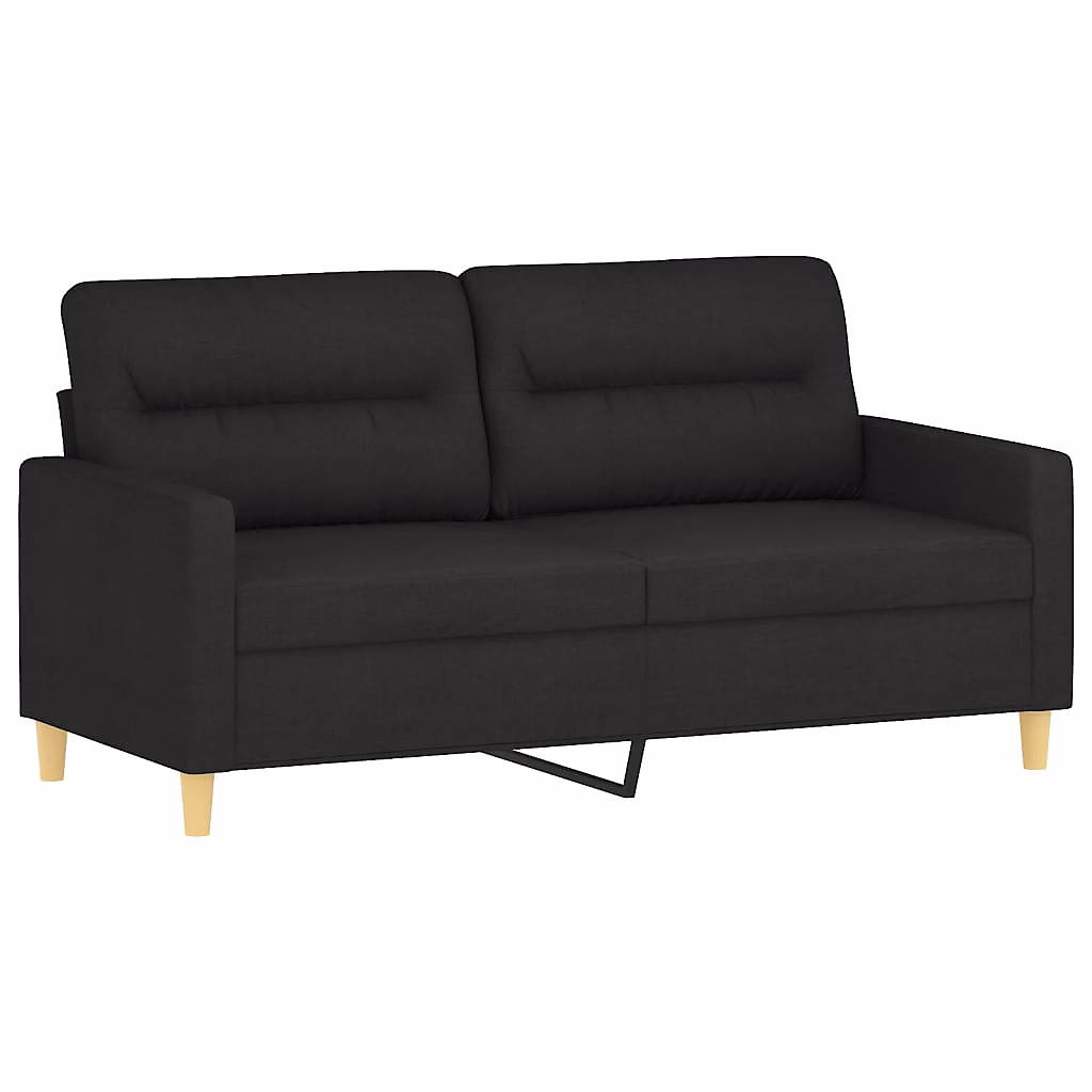 Canapé à 2 places Noir 140 cm Tissu vidaXL – Réf. JFMBTQMCW9508987844