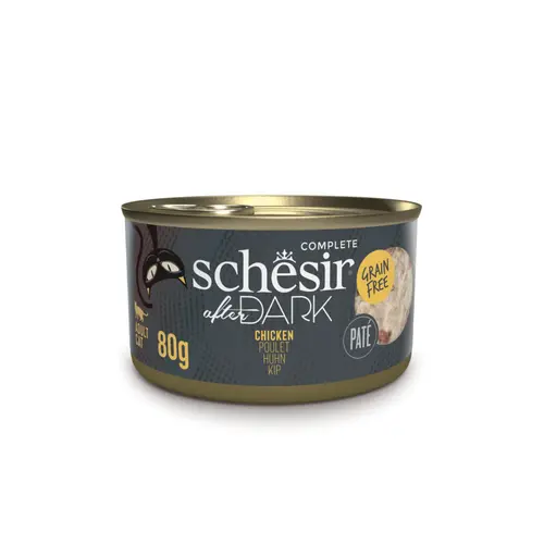 Jardin moderne:Alimentation humide pour chat pâtée poulet Schesir After Dark - boîte de 80 g