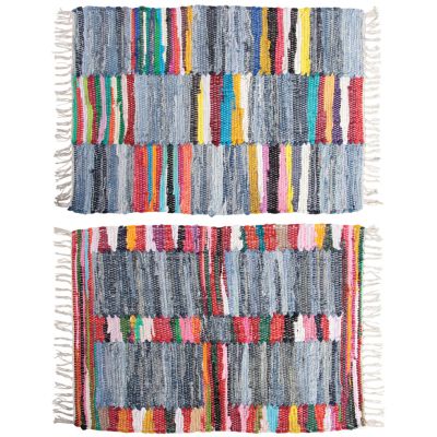 Tapis en coton multicolore (Lot de 2)