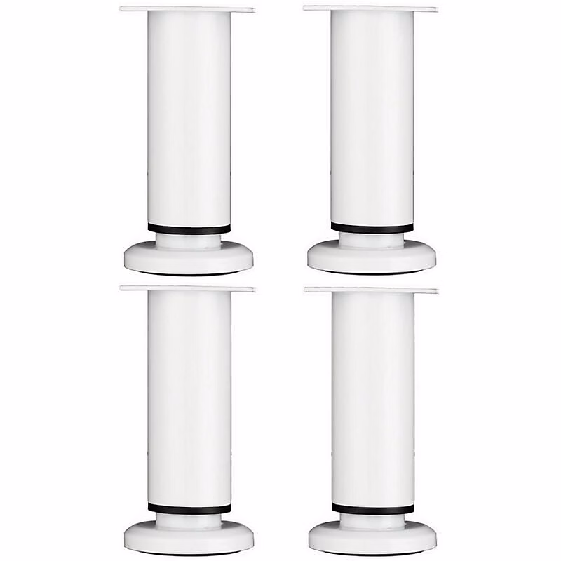 Quincaillerie de meuble – BASHLWUA 4 Pièces Pieds de Meubles Réglables 18cm Blanc Jambe de Table Rond en Métal pour Canapé Armoire Lit avec Vis