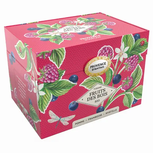 Une sélection pensée pour le jardin:Coffret métal de tisane aux fruits bio Provence d’antan - 40 g