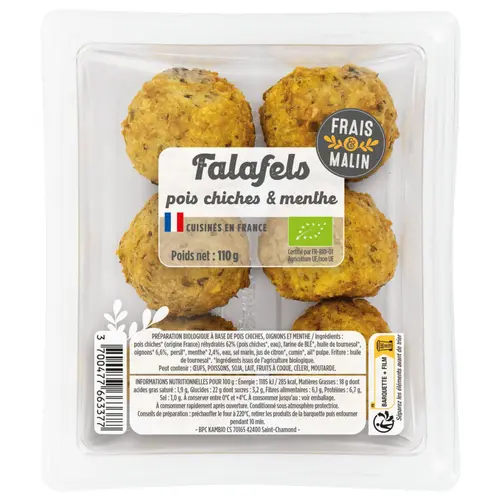 Jardin & confort:Falafels bio pois chiche et menthe Frais et malin - 110 g