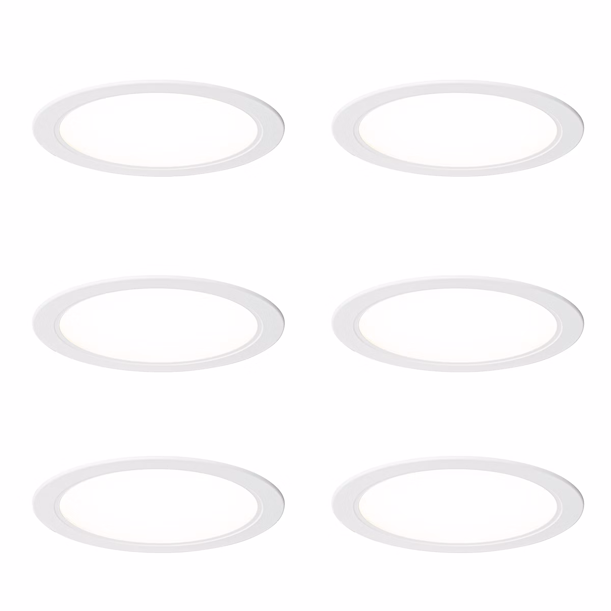 Ensemble de 6 spots encastrés blancs 14 – 5 cm avec LED réglable en Kelvin, Stephanie