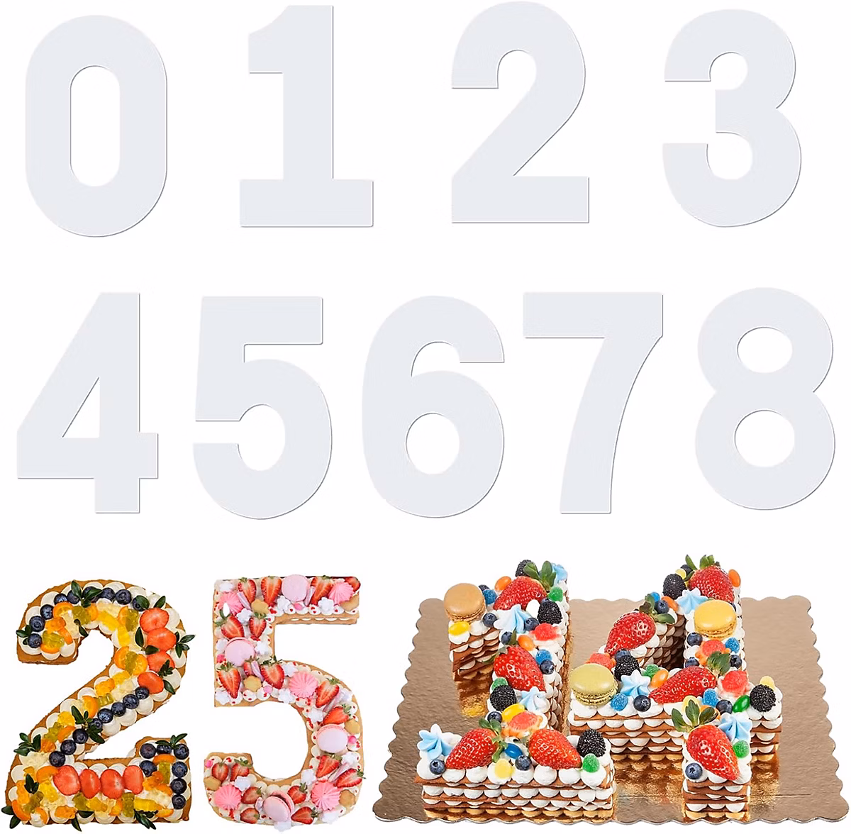 Pâtisserie – Ensemble de 9 Moules en Forme de Chiffres pour le Number Cake