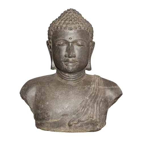 Un choix malin pour l’extérieur：Statue de jardin buste Bouddha H 31 cm