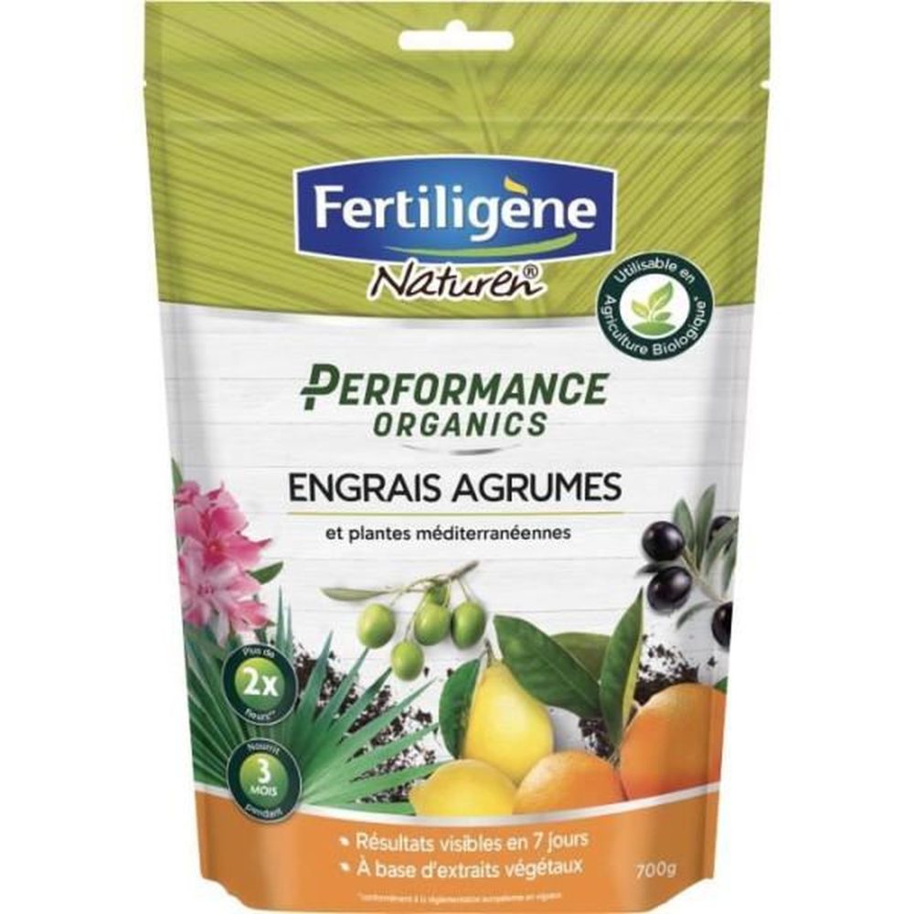 FERTILIGENE Fertiligene engrais performance organics agrumes, plantes méditerranéennes - 700 g – Produits de jardinage