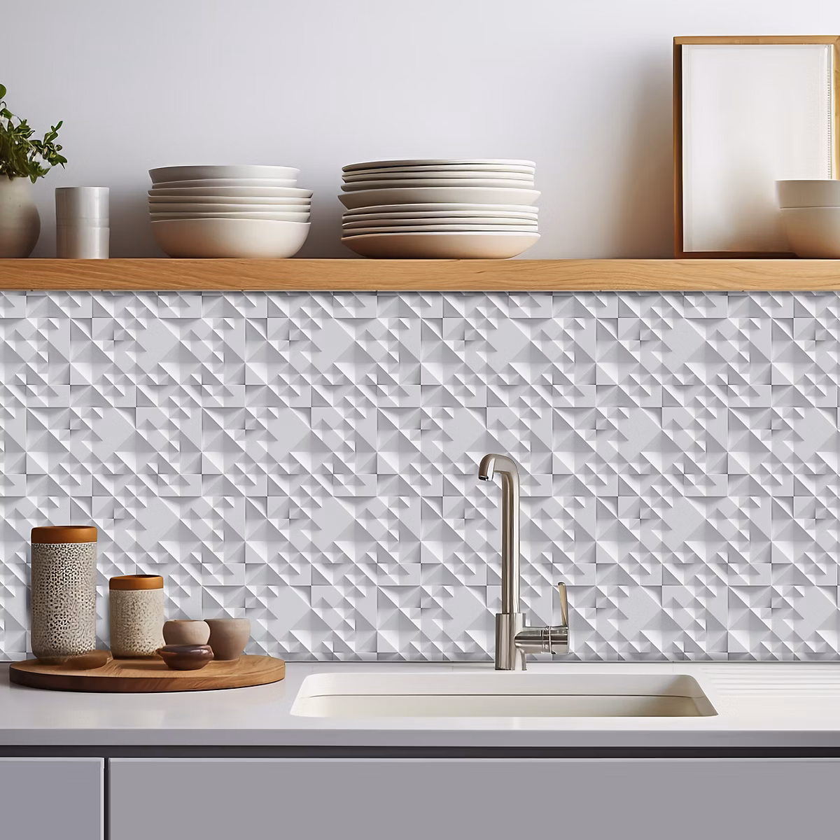 Crédence adhésive design effet 3D relief – 40 × 200cm