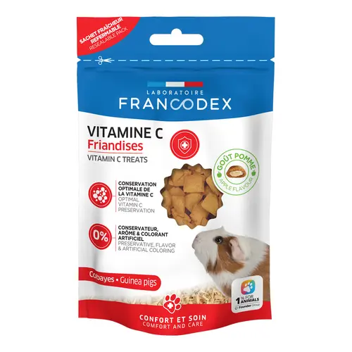 Pour améliorer votre jardin:Friandises vitamine C pour cochon d’inde en sachet de 50 g