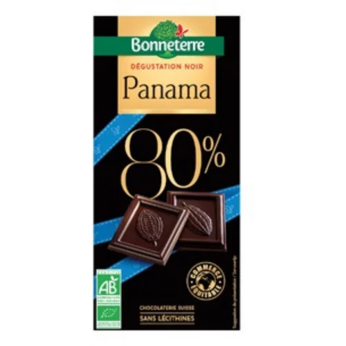 Extérieur confort：Chocolat Dégustation noir Panama 80% en tablette de 80 g