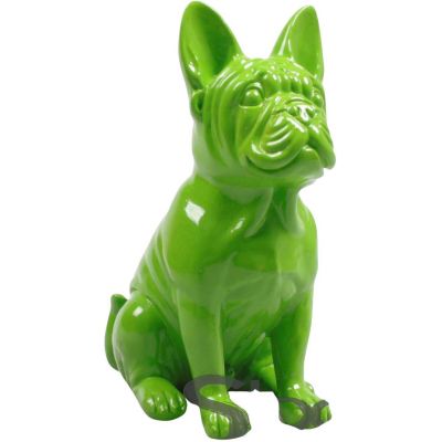 Bouledogue français en résine 20 cm (Vert)