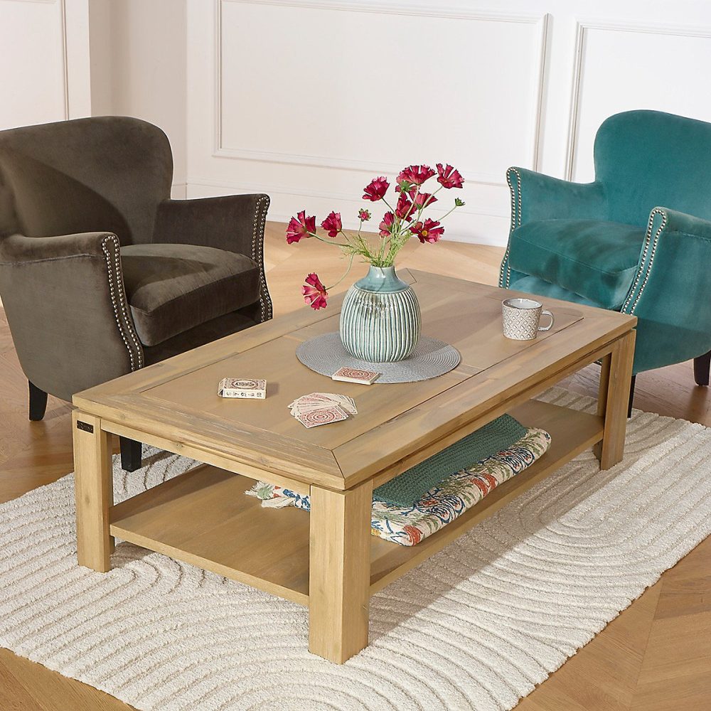 ENZO Table basse style moderne en bois – étagère basse