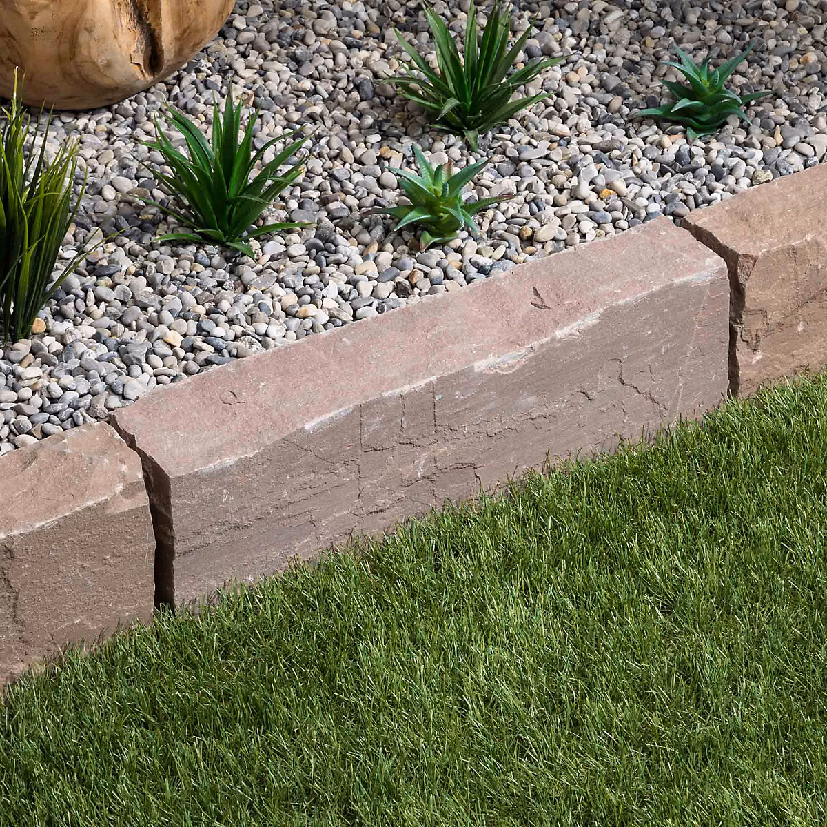Bordure de jardin Grès Kandla Ocre 50 × 20 × 8 cm (lot de 20 bordures soit 10 mètres) – RO'MA NATURE