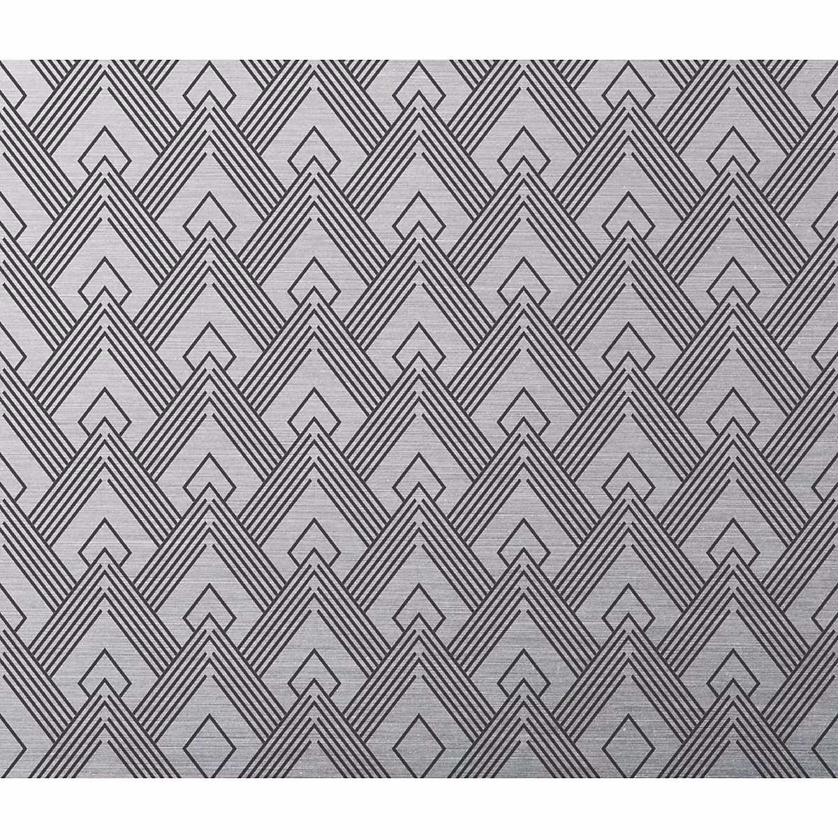 Crédence adhésive carrée art déco en aluminium Gris – L. 20 x l. 20 x H. 0.3 cm, ART DÉCO