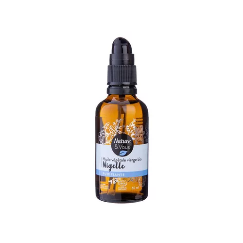Pour tous vos projets jardin：Huile végétale vierge bio Nigelle Nature & Vous certifiée COSMOS ORGANIC par Cosmécert selon le référentiel COSMOS - 50 ml