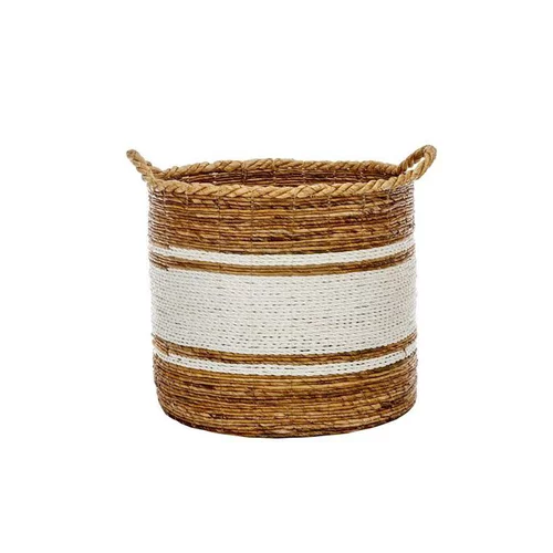 Une sélection pensée pour le jardin:Panier en bananier blanc naturel H 35 x ? 39 cm