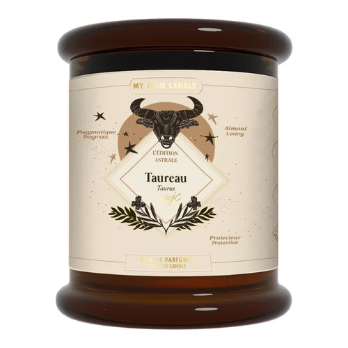 Équipement jardin：Bougie parfumée ambre violette bois d'Agar My jolie Candle Astrale taureau - 300 g