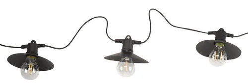 Jardin pour tous:Guirlande solaire Vivo coloris noir effet blanc froid en plastique et verre Smartgarden - 5,6 m
