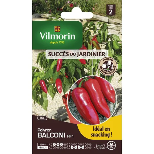 Pour les espaces verts:Graines de Poivron Balconi HF1 Vilmorin - graines à semer