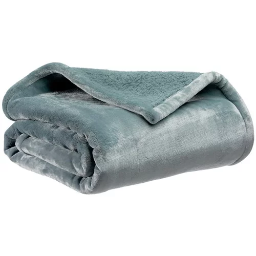 Facile extérieur：Plaid coloris bleu en polyester Michka - 130 x 160 cm