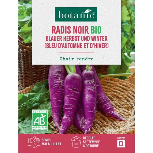 Pour un jardin plus pratique：Graines de radis bleu d'automne bio botanic® - graines à semer