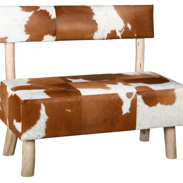 Banc en peau de vache et eucalyptus