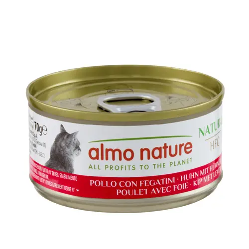 Pour compléter votre espace extérieur：Pâtée pour chat HFC Jelly au poulet et foie Almo Nature - 70 g