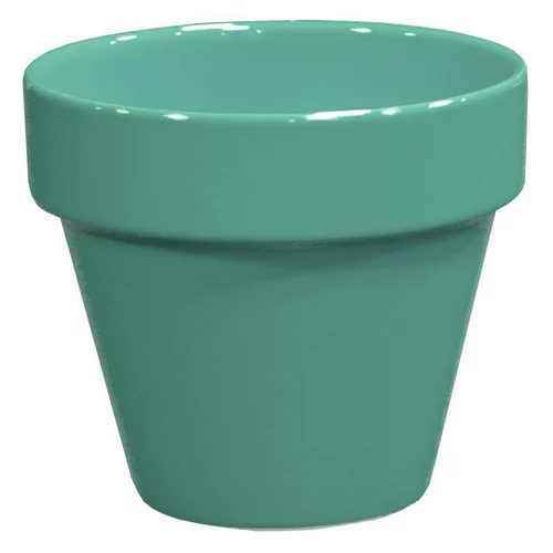 Nature maison:Pot horticole émaillé vert amande Ø 14 x H 13 cm