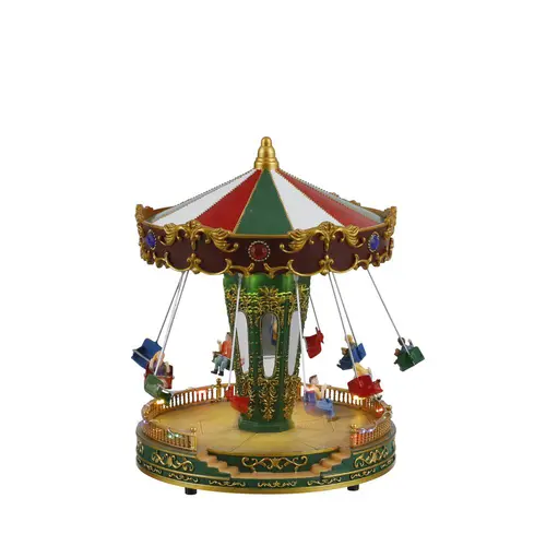 Choix malin：Manège multicolore à sièges lumineux éclairage blanc chaud sur piles - Ø 21 x H 17 cm