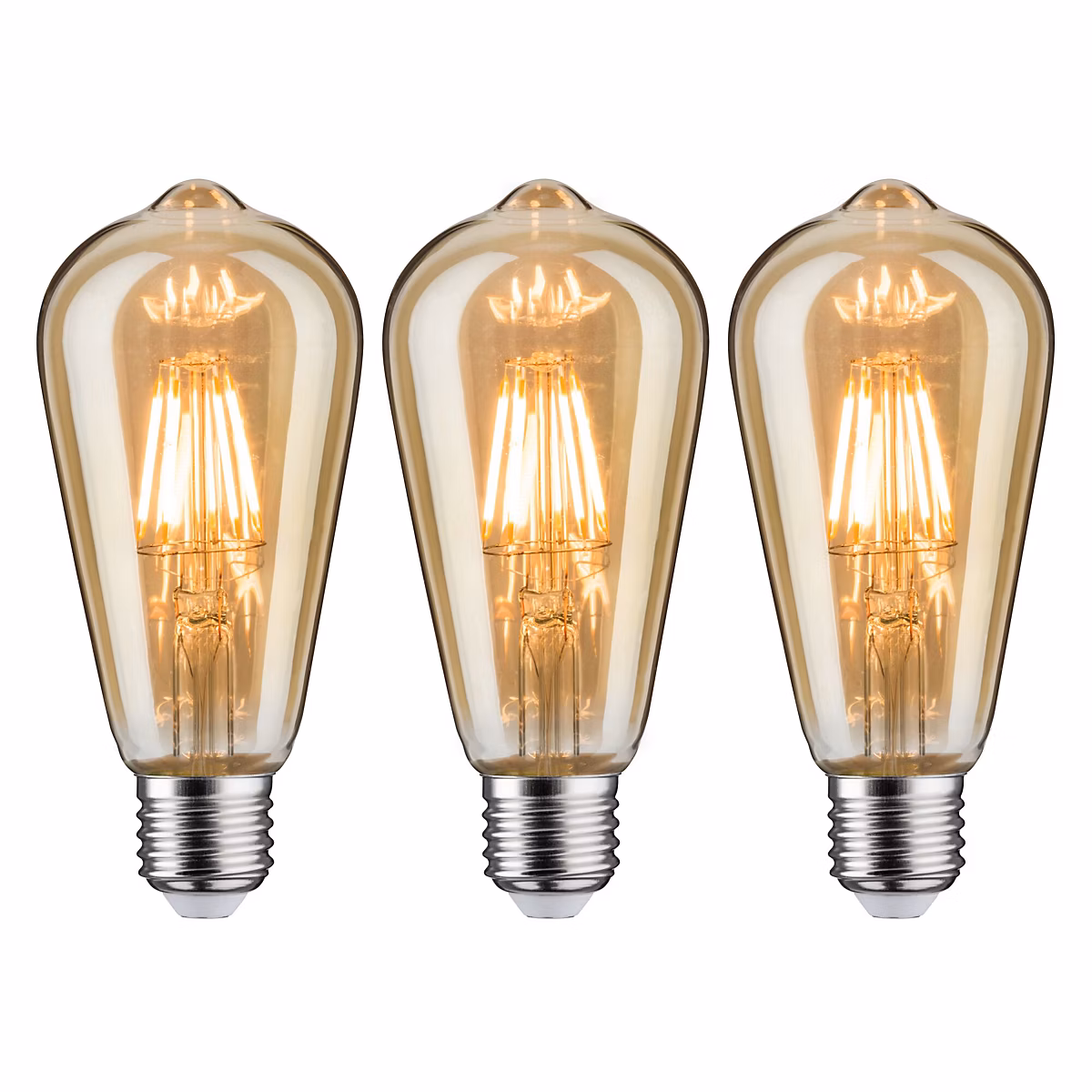 1879 Kit Ampoules LED Rustika E27 230V 3x480lm 3x6W 1700K gradable Doré | Ampoule
