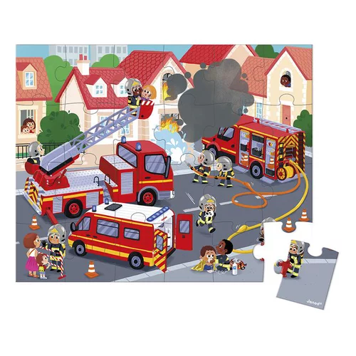 Jardin plaisir:Puzzle Janod Pompiers - 24 pièces