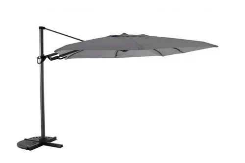 Jardin durable：Parasol déporté carré coloris gris - 300 x 300 cm