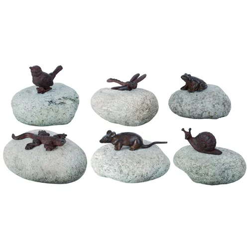 Maison et extérieur:Animal sur galet 6 modèles assortis 12,5x9x8 cm