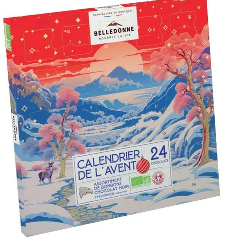 Équipement pour le jardin：Calendrier de l'avent adulte chocolat bio Belledonne - 130 g